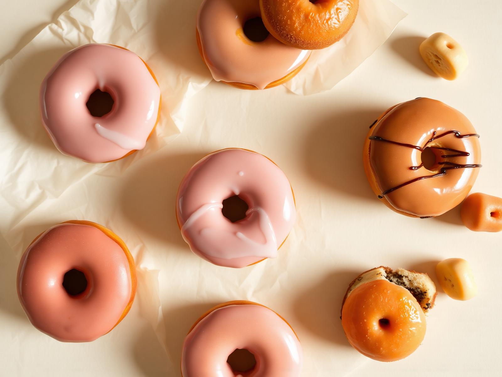 Fresh donuts on parchment